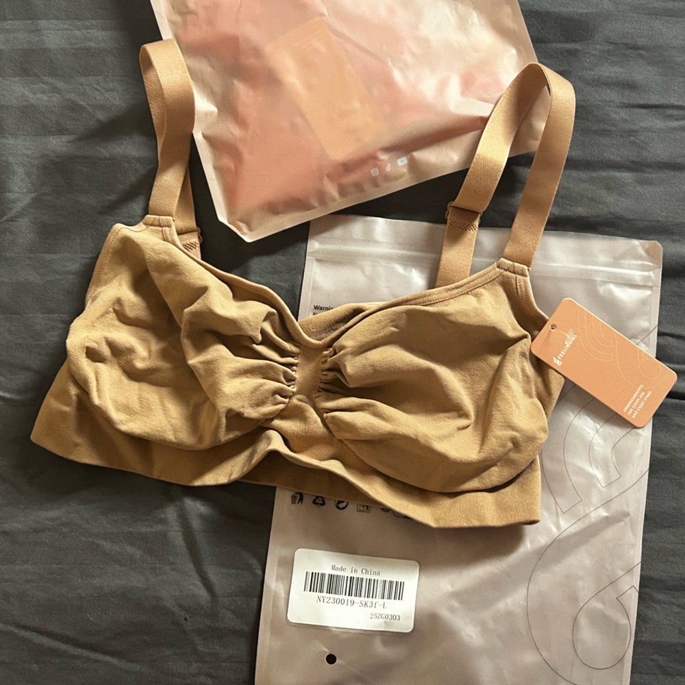 Tan Ruched Bralette - Feelingirl
